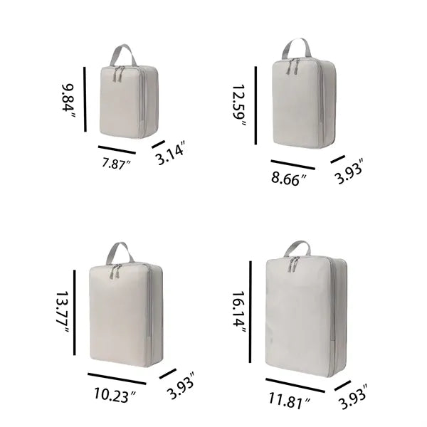 4PCS Compression Packing Cubes Expandable Travel Suitcase