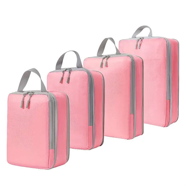 4PCS Compression Packing Cubes Expandable Travel Suitcase