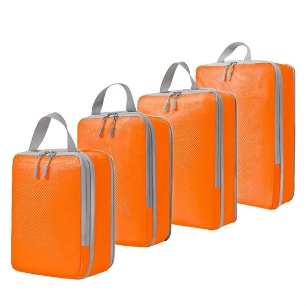 4PCS Compression Packing Cubes Expandable Travel Suitcase