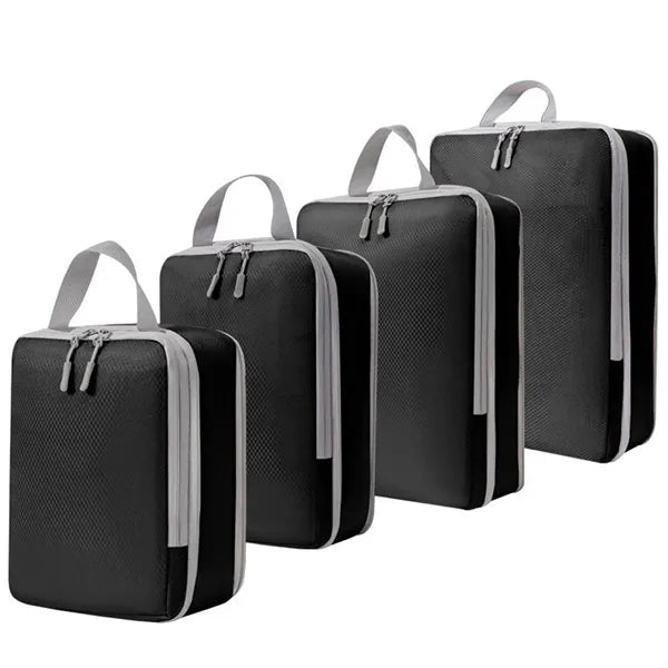 4PCS Compression Packing Cubes Expandable Travel Suitcase