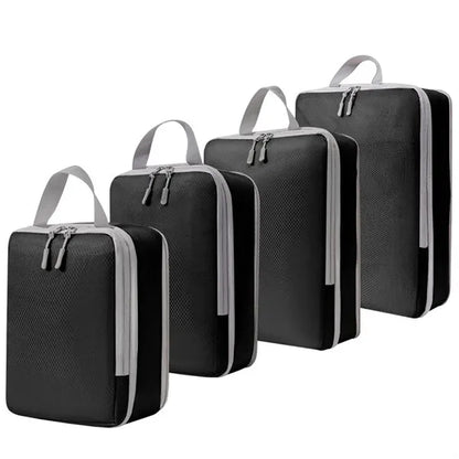 4PCS Compression Packing Cubes Expandable Travel Suitcase