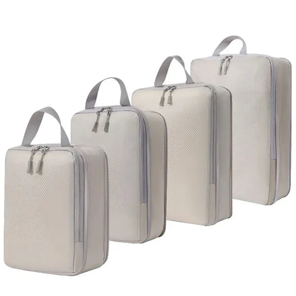 4PCS Compression Packing Cubes Expandable Travel Suitcase