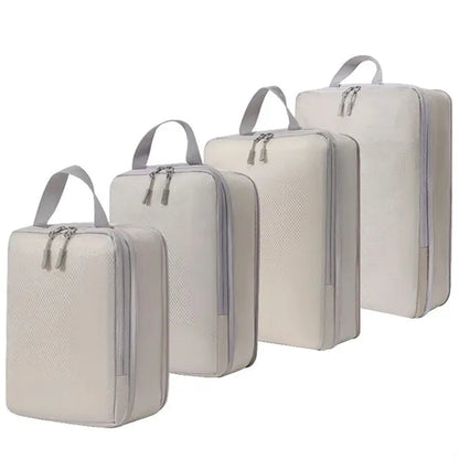 4PCS Compression Packing Cubes Expandable Travel Suitcase