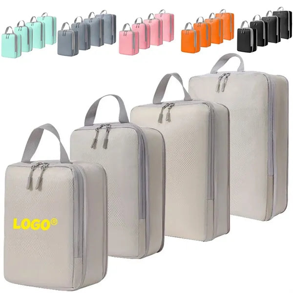 4PCS Compression Packing Cubes Expandable Travel Suitcase