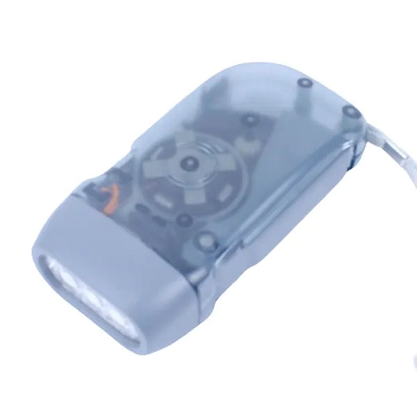 LED Hand Pressing Wind Up Flashlight Torch Crank Power Outdo