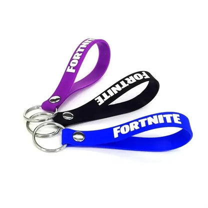 SCREEN PRINTED SILICONE BRACELET KEYRING