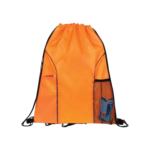 Dual Pocket Drawstring Backpack