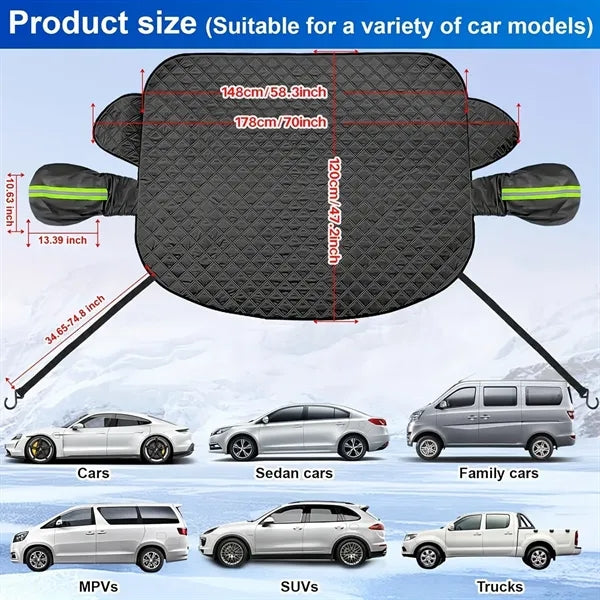 Winter Car Snow Cover with Magnetic Edges