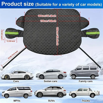 Winter Car Snow Cover with Magnetic Edges