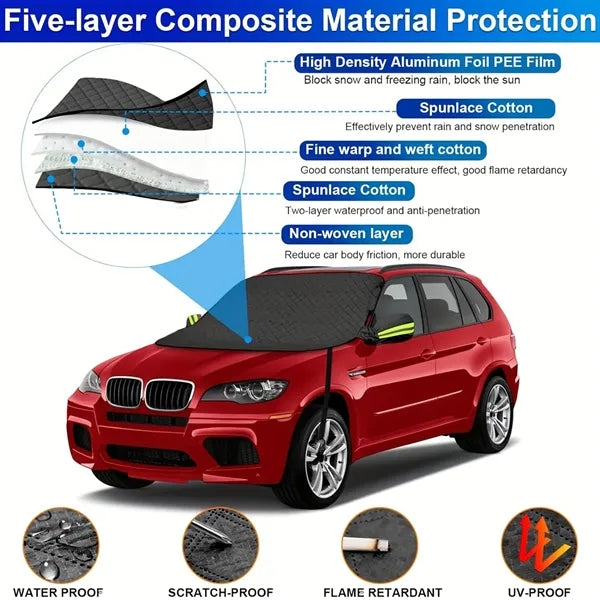 Winter Car Snow Cover with Magnetic Edges
