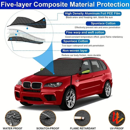 Winter Car Snow Cover with Magnetic Edges