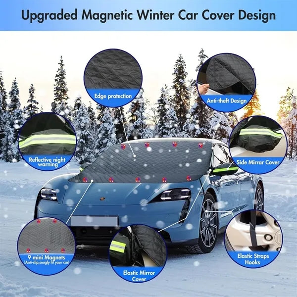 Winter Car Snow Cover with Magnetic Edges