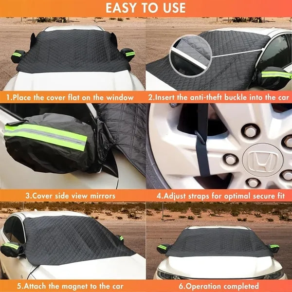 Winter Car Snow Cover with Magnetic Edges