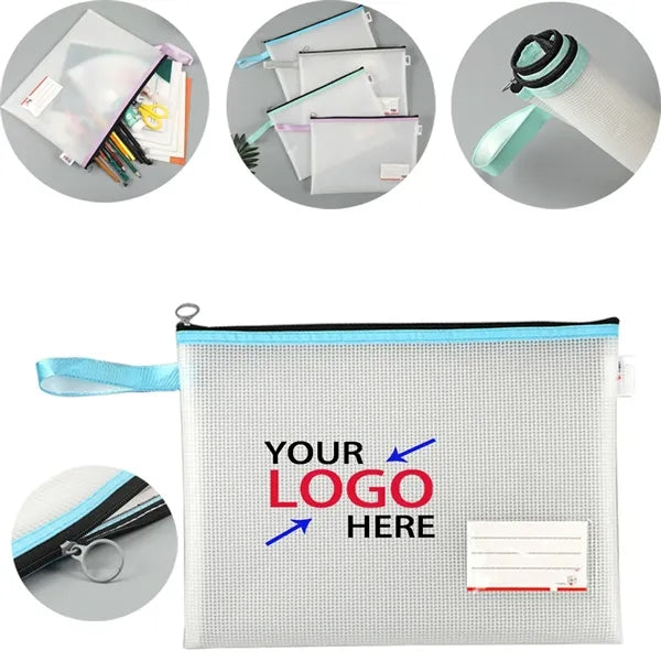 New EVA Waterproof Mesh Zipper Pouch File Bag