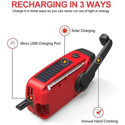 New SOS Emergency Solar Hand Crank Radio Power Bank