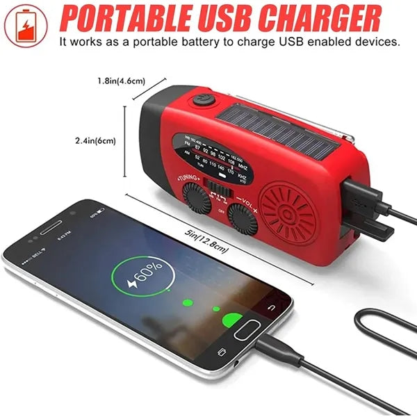 New SOS Emergency Solar Hand Crank Radio Power Bank