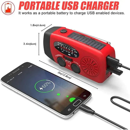 New SOS Emergency Solar Hand Crank Radio Power Bank