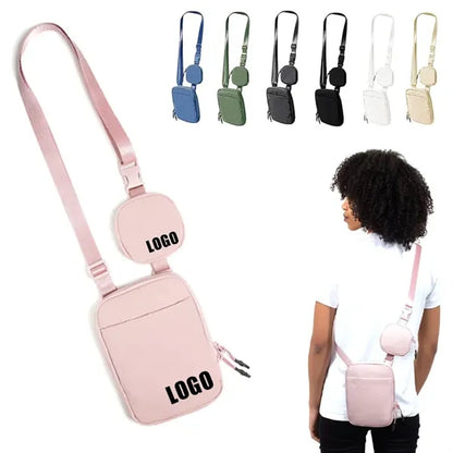 Adjustable Belt Crossbody Bag with Removable Small Pouch