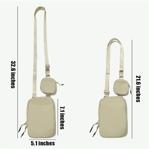 Adjustable Belt Crossbody Bag with Removable Small Pouch