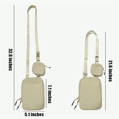 Adjustable Belt Crossbody Bag with Removable Small Pouch