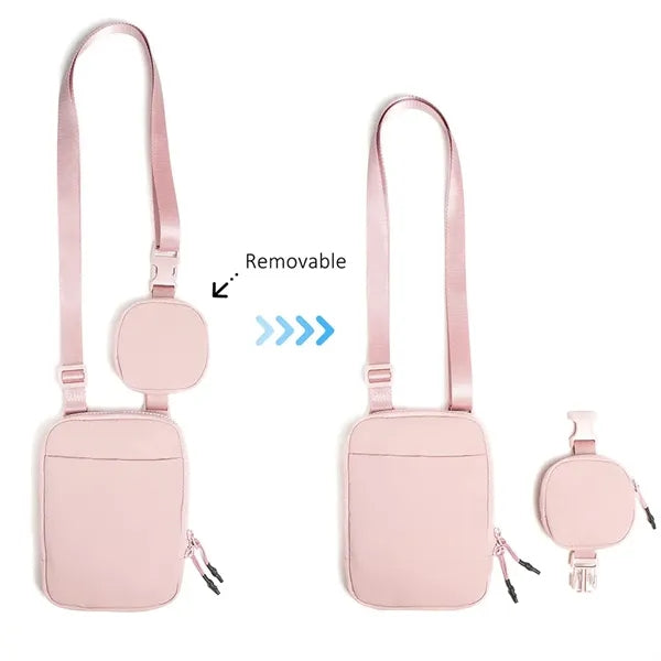 Adjustable Belt Crossbody Bag with Removable Small Pouch