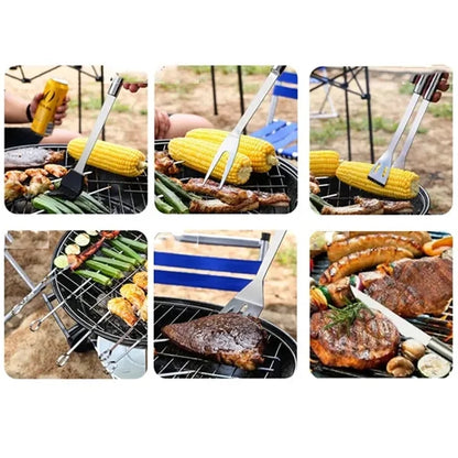 15 Pieces Stainless Steel Grill Kit with Case