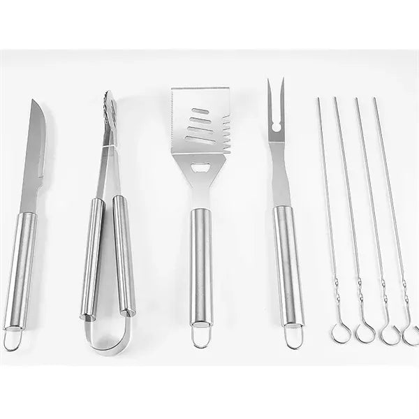 15 Pieces Stainless Steel Grill Kit with Case