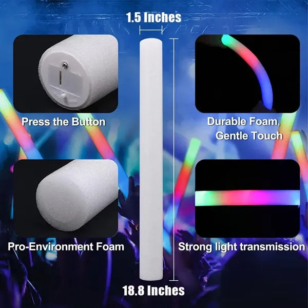 18'' LED Foam Sticks Light Up Baton