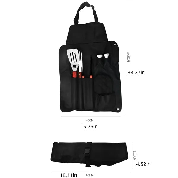 1 Set Stainless Steel  Tools BBQ Apron Glove
