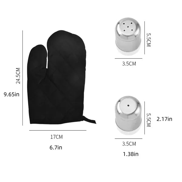 1 Set Stainless Steel  Tools BBQ Apron Glove