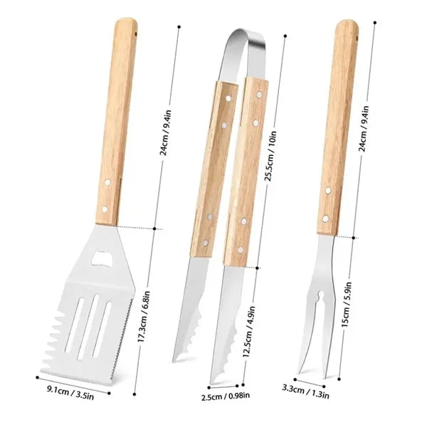 BBQ Grilling Tools Set of 3 pcs