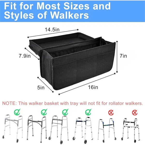 Upgraded Walker Basket for