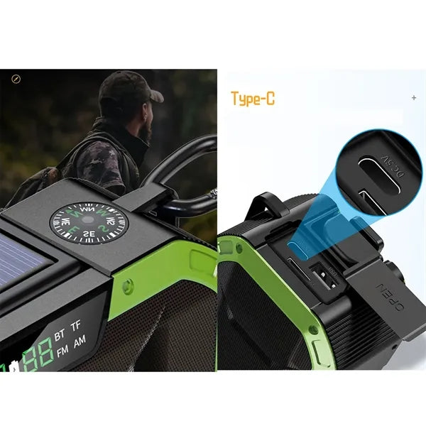 Bluetooth Hand Crank Emergency Radio Solar Power