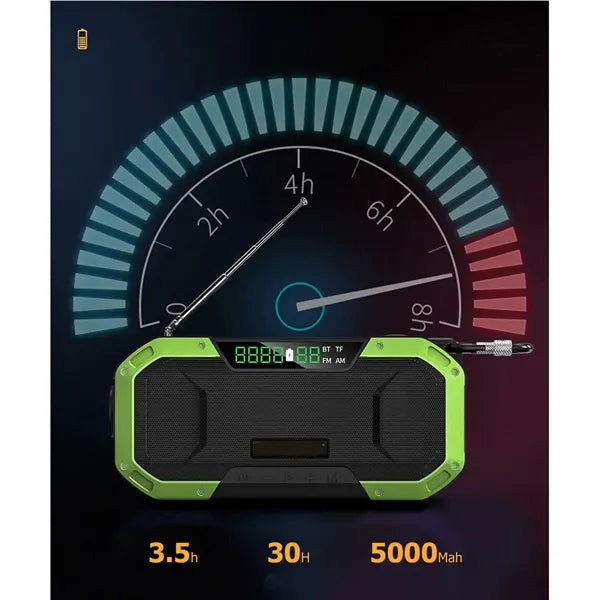 Bluetooth Hand Crank Emergency Radio Solar Power