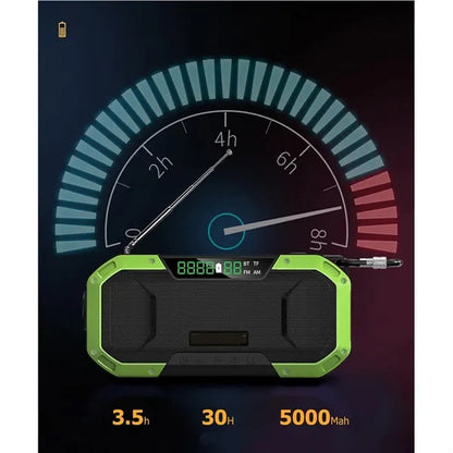 Bluetooth Hand Crank Emergency Radio Solar Power
