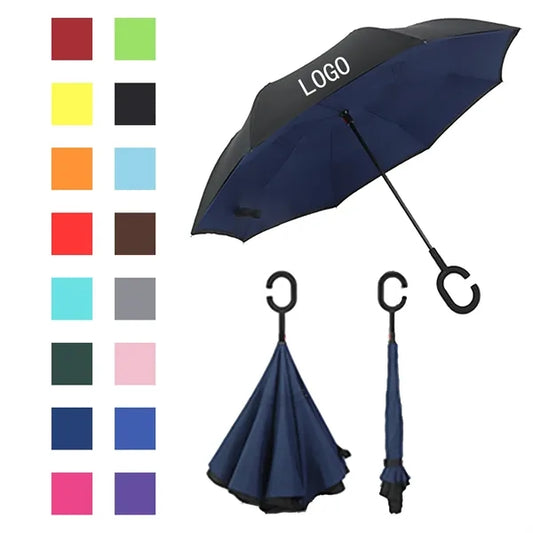 Car Reverse Long Handle Double Advertising Umbrella