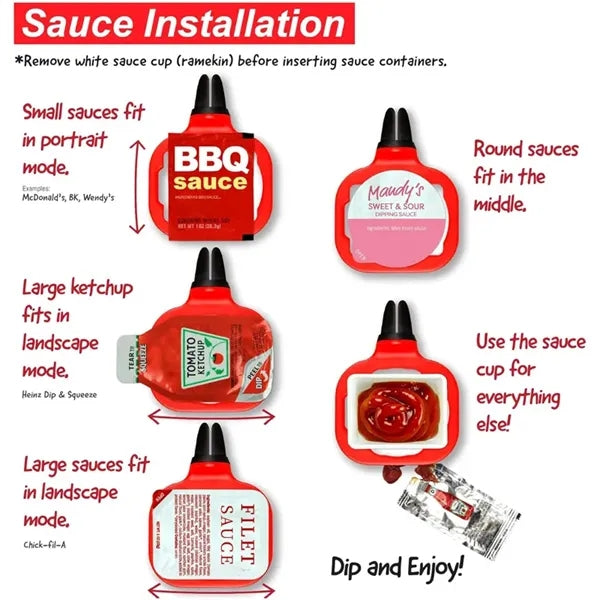 Portable Dip Clip In-Car Sauce Cup Holder