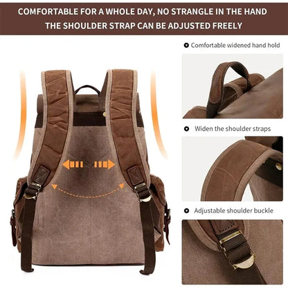 Vintage Canvas Leather Backpack