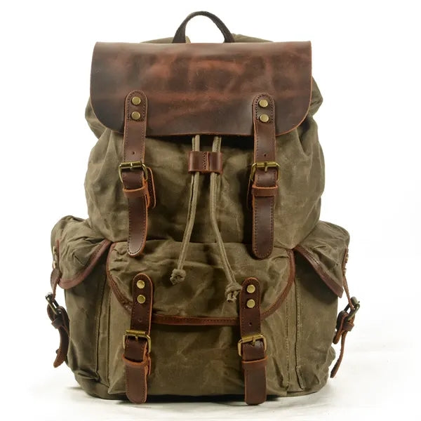 Vintage Canvas Leather Backpack