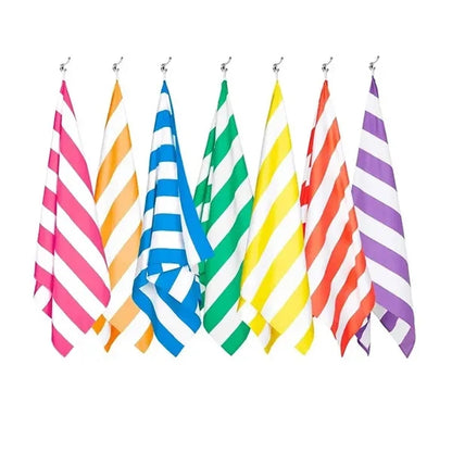Microfiber Cabana Stripe Beach Towel