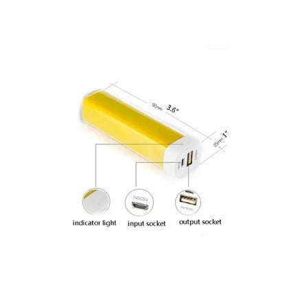 3 3/5" Plastic Lipstick Charger Portable Power Bank 2200mAh