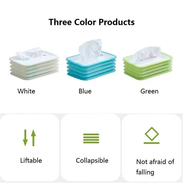 Foldable Silicone Bedroom Car Night light Tissue Box