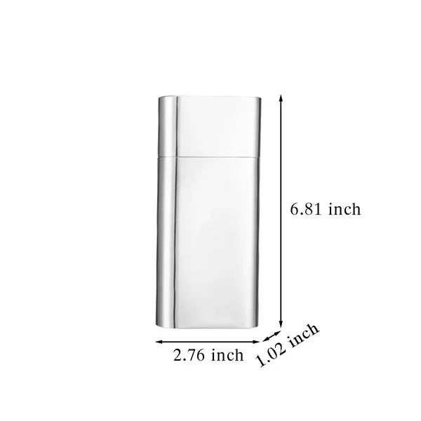Stainless Steel 2-Finger Cigar Case With 2oz Tube Flask