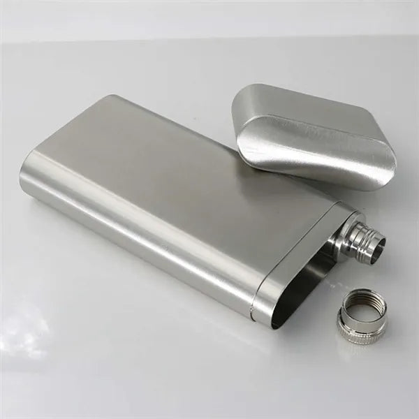 Stainless Steel 2-Finger Cigar Case With 2oz Tube Flask