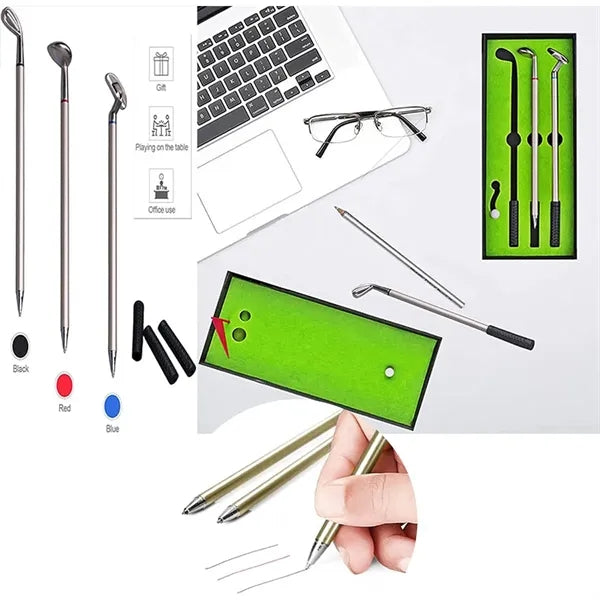 Multifunctional portable mini desktop golf ballpoint pen set