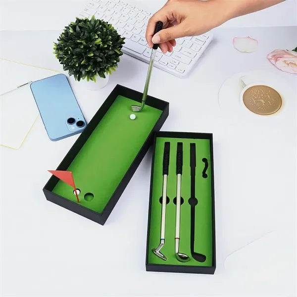 Multifunctional portable mini desktop golf ballpoint pen set