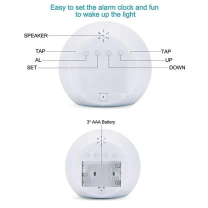 7 Color Changing Light Room Decor Kids Gift Alarm Clock