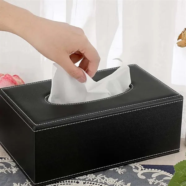 Office hotel magnetic rectangle leather tissue box cover