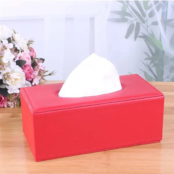 Office hotel magnetic rectangle leather tissue box cover