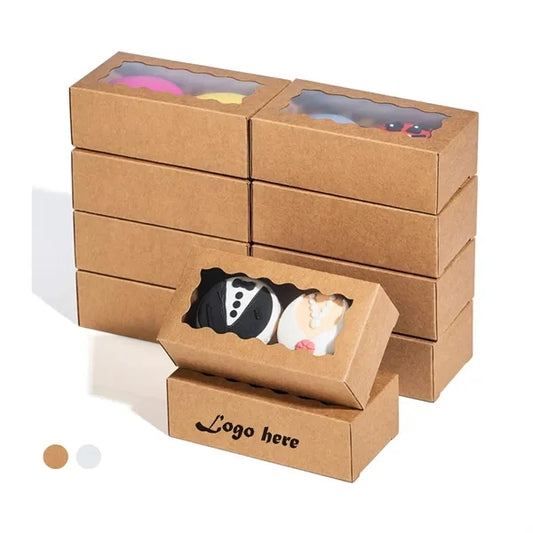 Bakery Kraft Paper Box With Clear Display Window